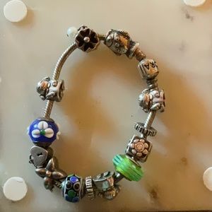 Pandora Charm Bracelet with 11 charms and 2spacers